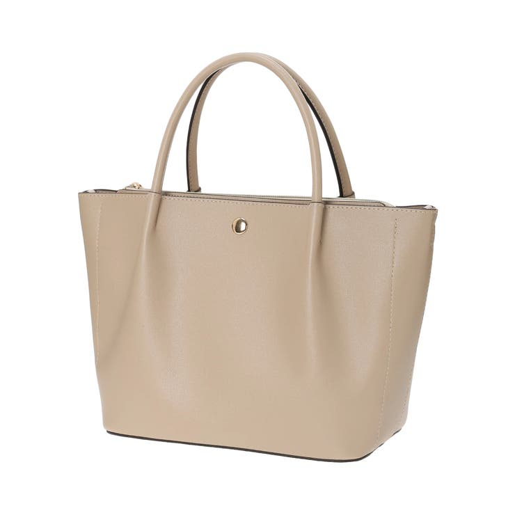 ベージュ | [2WAY]フェイクレザーボタントートバッグ | LUDIC PARK