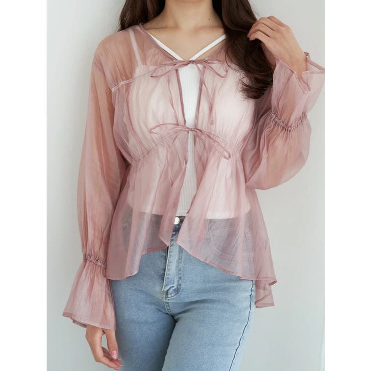 シャーリングリボンブラウス | LUDIC PARK | 詳細画像3 