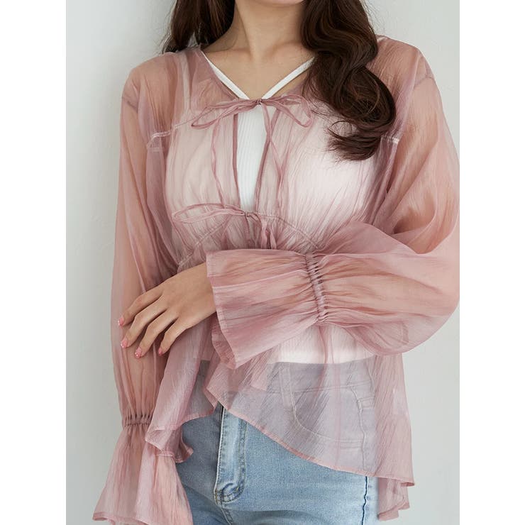 シャーリングリボンブラウス | LUDIC PARK | 詳細画像6 