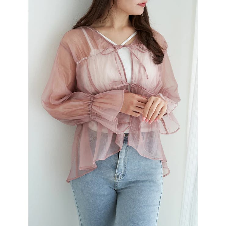 シャーリングリボンブラウス | LUDIC PARK | 詳細画像7 