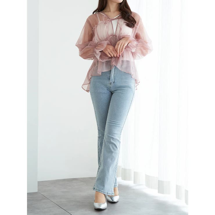 シャーリングリボンブラウス | LUDIC PARK | 詳細画像11 