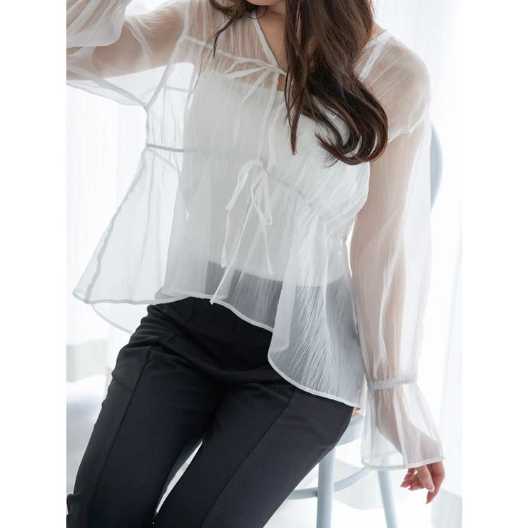 シャーリングリボンブラウス | LUDIC PARK | 詳細画像15 