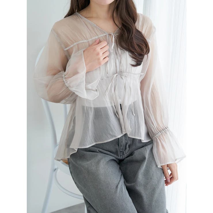 シャーリングリボンブラウス | LUDIC PARK | 詳細画像23 