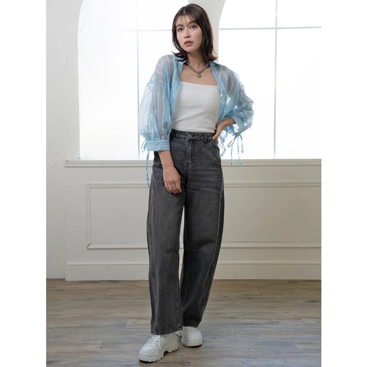 袖ドロストストライプショート丈シャツ | LUDIC PARK | 詳細画像6 