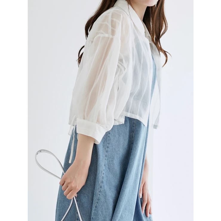 袖ドロストストライプショート丈シャツ | LUDIC PARK | 詳細画像11 