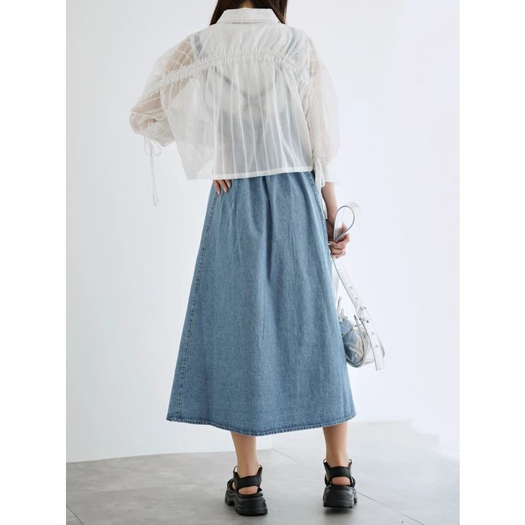 袖ドロストストライプショート丈シャツ | LUDIC PARK | 詳細画像17 