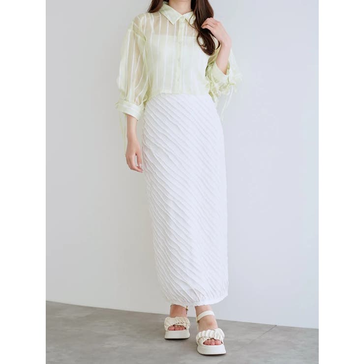 袖ドロストストライプショート丈シャツ | LUDIC PARK | 詳細画像24 