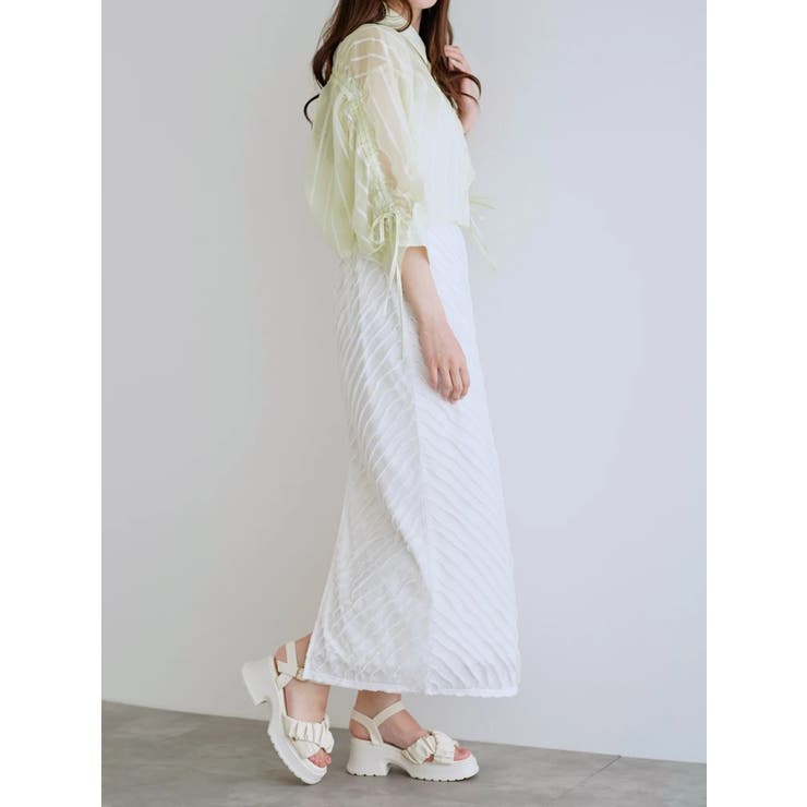 袖ドロストストライプショート丈シャツ | LUDIC PARK | 詳細画像25 