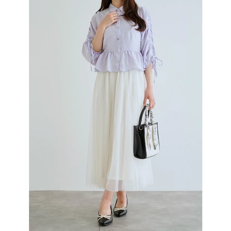 多種ボタン袖ドロストペプラムシャツ | LUDIC PARK | 詳細画像6 