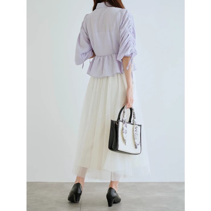 多種ボタン袖ドロストペプラムシャツ | LUDIC PARK | 詳細画像10 