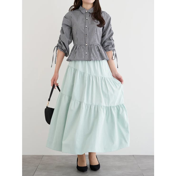 多種ボタン袖ドロストペプラムシャツ | LUDIC PARK | 詳細画像27 