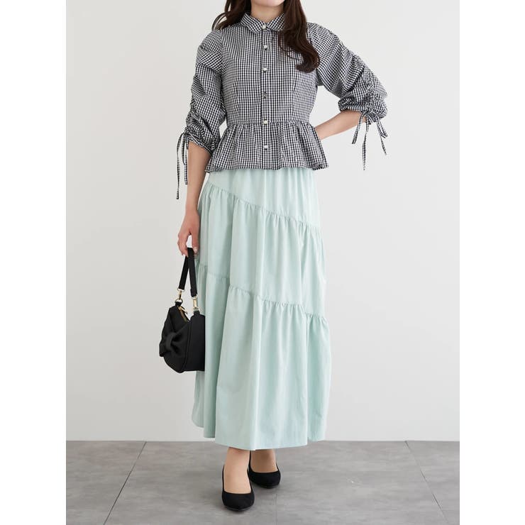 多種ボタン袖ドロストペプラムシャツ | LUDIC PARK | 詳細画像28 