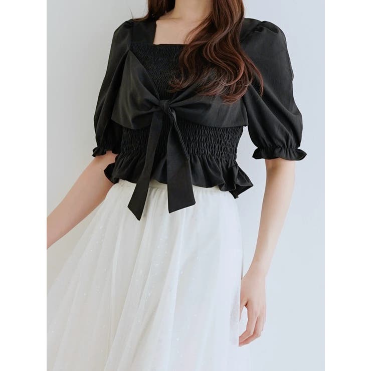 無地シャーリングリボンブラウス | LUDIC PARK | 詳細画像11 