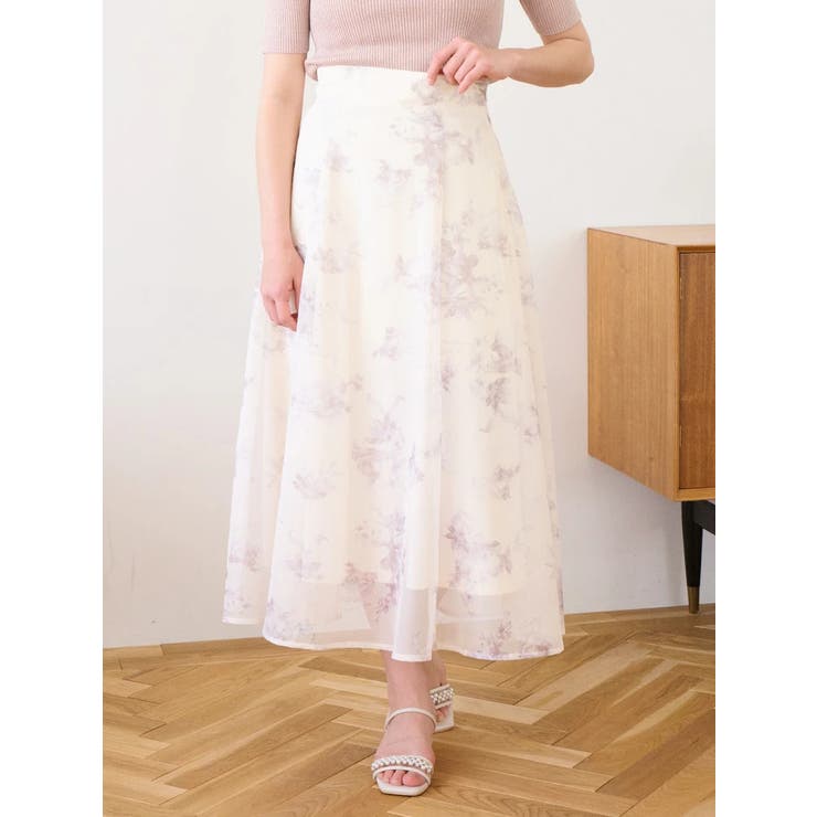 CHICWISH★3D花付きメッシュマキシ丈スカート☆ CHICWISH Women's Caramel 3D Heart Double-Layered Mesh Tulle