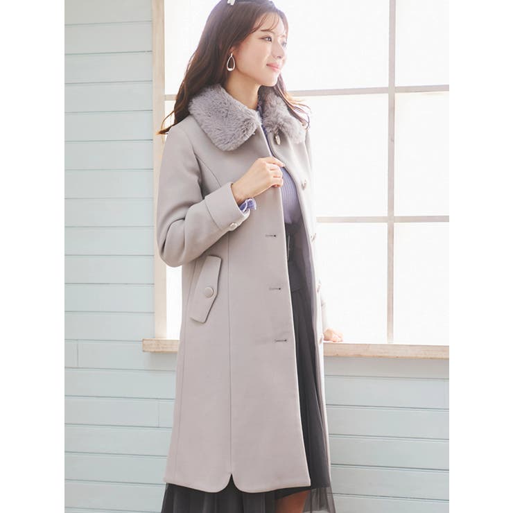 フェイクウールファー襟付きロングコート | LUDIC PARK | 詳細画像12 