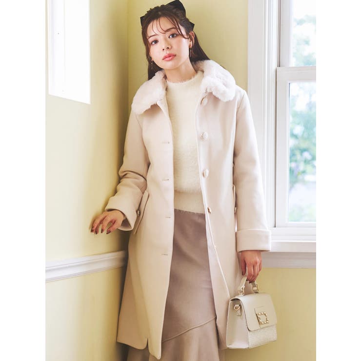 フェイクウールファー襟付きロングコート | LUDIC PARK | 詳細画像20 