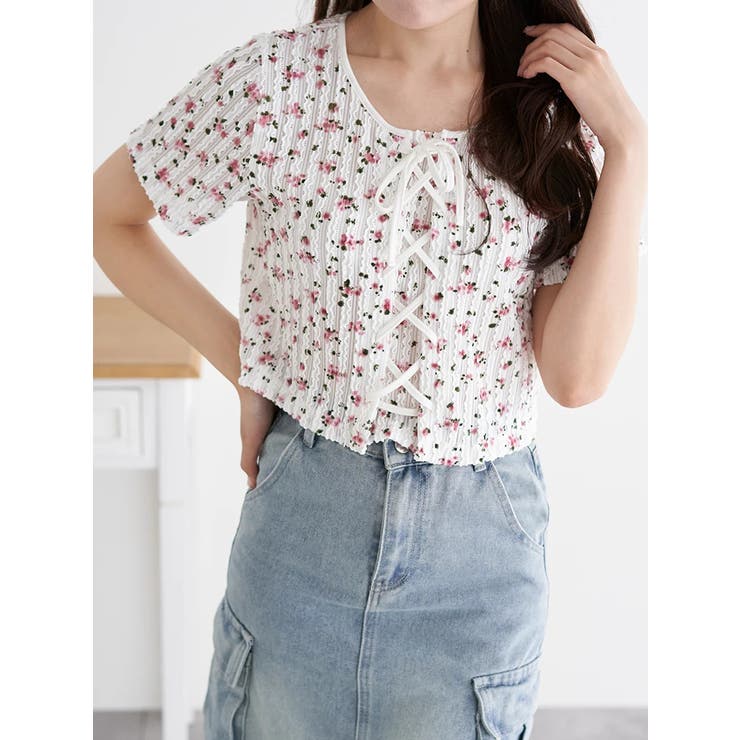 小花柄 レースアッププルオーバー | LUDIC PARK | 詳細画像2 