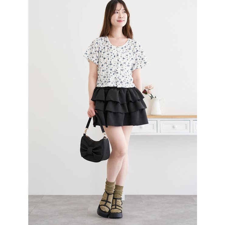 小花柄 レースアッププルオーバー | LUDIC PARK | 詳細画像14 