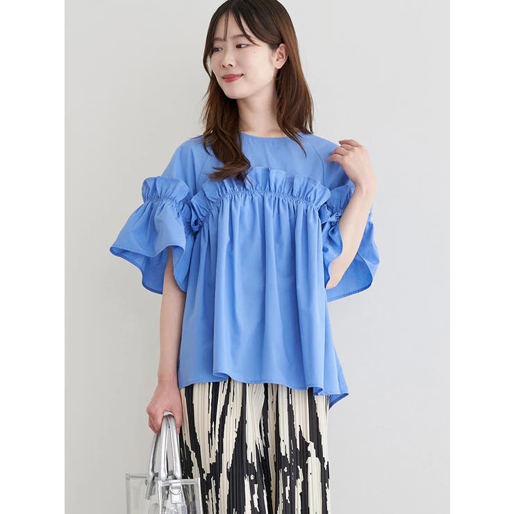 新発売の ボリュームフリルブラウス[品番：PLMW0014292]｜LUDIC PARK（ル シャツ+ブラウス(長袖+七分)