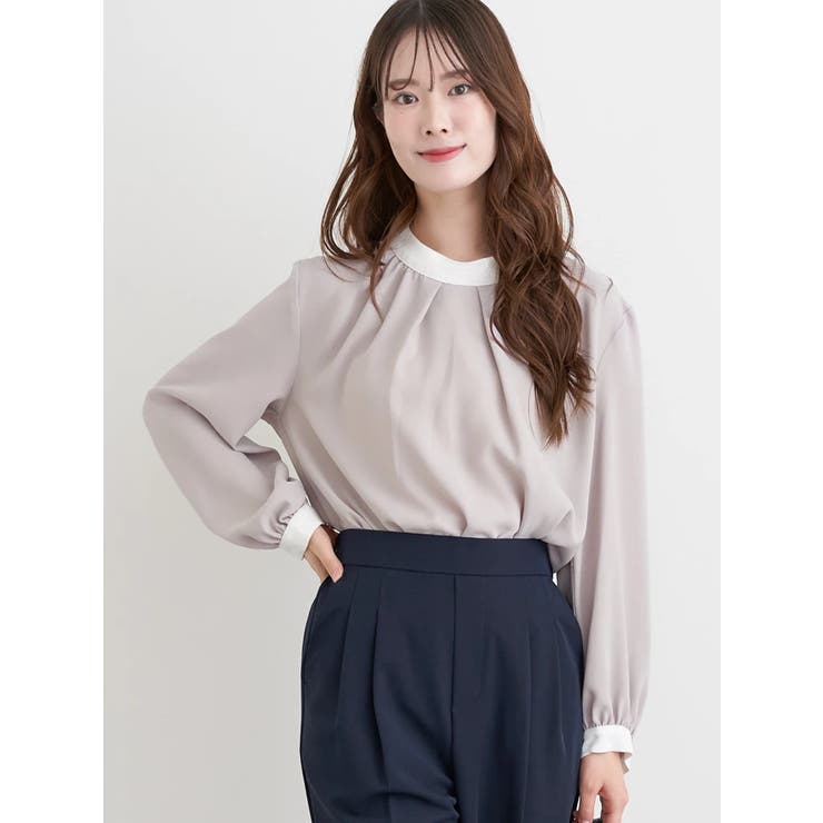 ベージュ | 【マルチWAY】ラクケア パールアクセサリー付きボウタイブラウス | LUDIC PARK