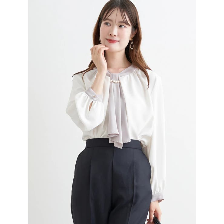 【マルチWAY】ラクケア パールアクセサリー付きボウタイブラウス | LUDIC PARK | 詳細画像22 