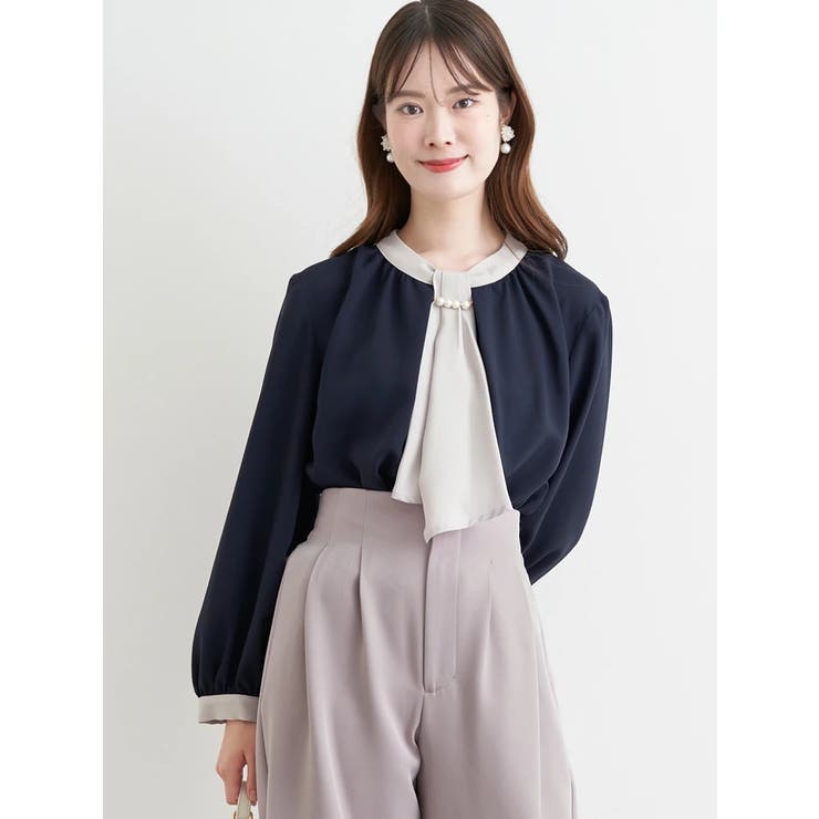 【マルチWAY】ラクケア パールアクセサリー付きボウタイブラウス | LUDIC PARK | 詳細画像27 