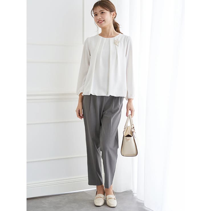 ラクケアアクセサリー付きタックバルーンブラウス | LUDIC PARK | 詳細画像6 