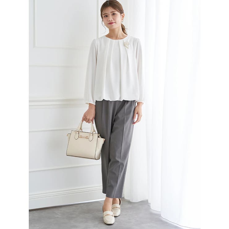 ラクケアアクセサリー付きタックバルーンブラウス | LUDIC PARK | 詳細画像8 