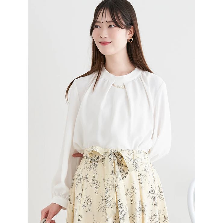 ラクケアアクセサリー付きタックバルーンブラウス | LUDIC PARK | 詳細画像14 