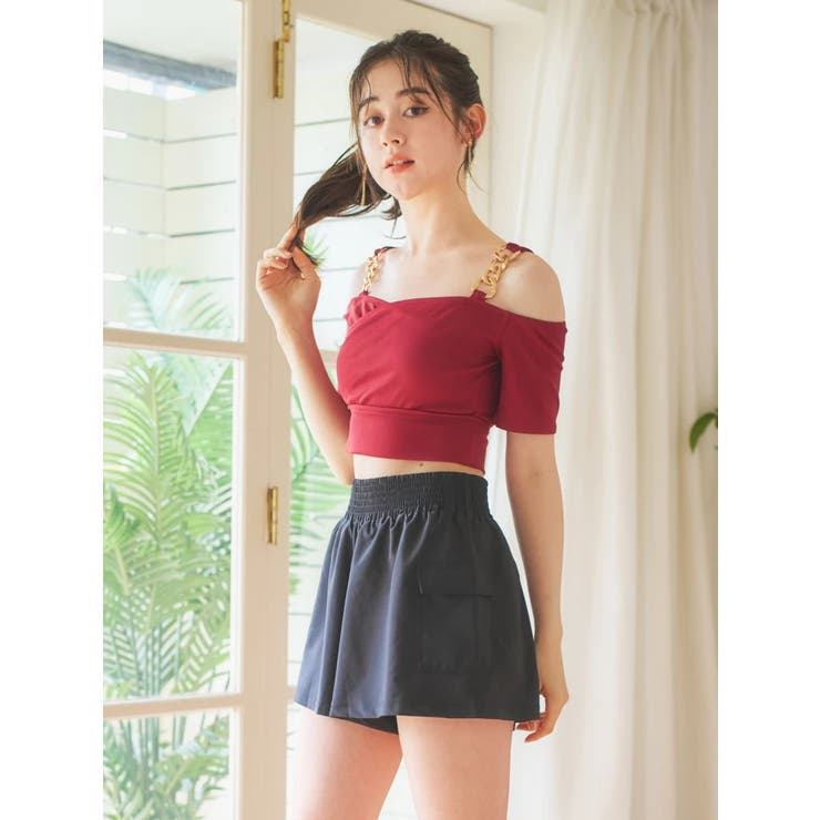 チェーン×オフショル水着 スイムウェア 3点セット | Resort Island | 詳細画像13 