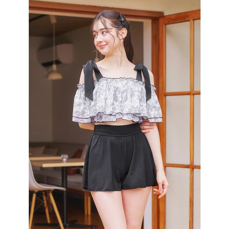 花柄・ドット柄×オフショル水着 スイムウェア 3点セット | Resort Island | 詳細画像27 