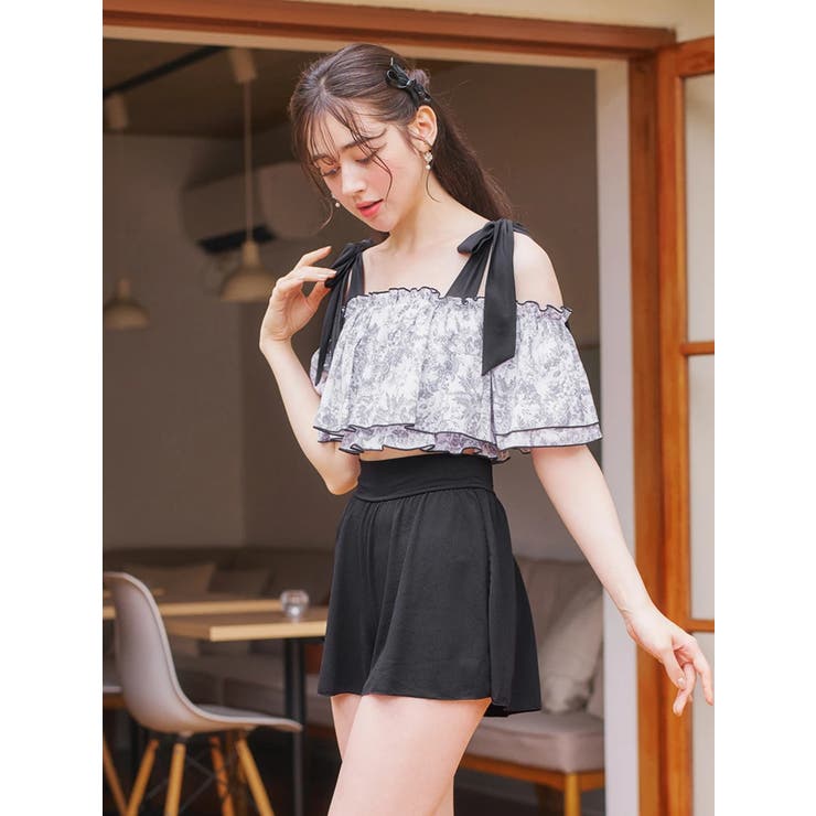 花柄・ドット柄×オフショル水着 スイムウェア 3点セット | Resort Island | 詳細画像28 