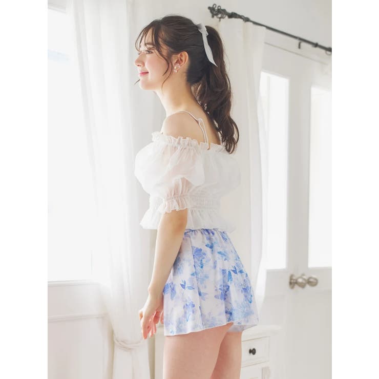 オーガンジー×オフショル水着 スイムウェア 3点セット | Resort Island | 詳細画像3 