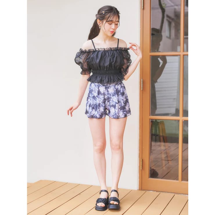 オーガンジー×オフショル水着 スイムウェア 3点セット | Resort Island | 詳細画像18 