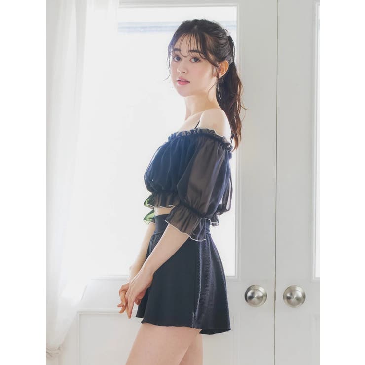 配色メロー×オフショル水着 スイムウェア 3点セット | Resort Island | 詳細画像21 