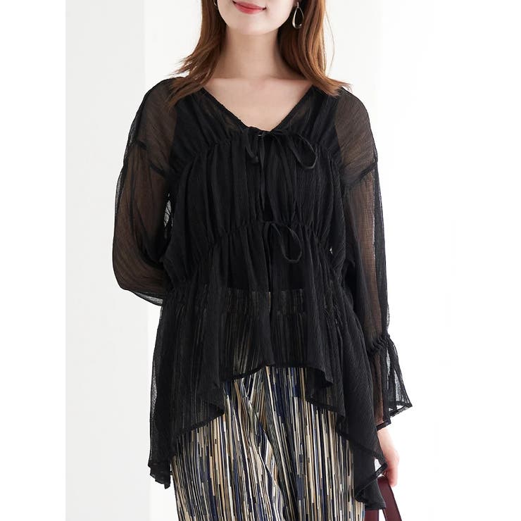 フロントダブルリボンブラウス（無地・ストライプ柄） | LUDIC PARK | 詳細画像10 