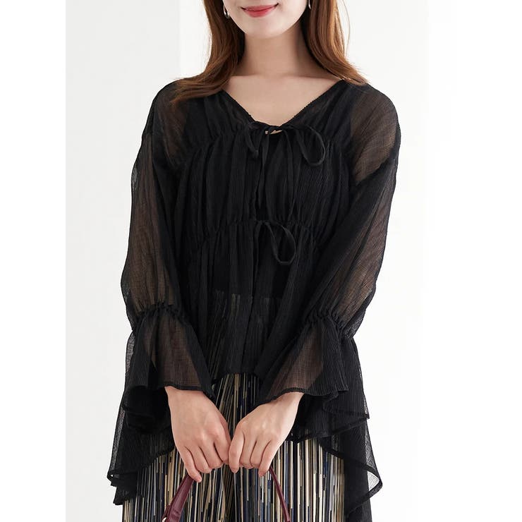 フロントダブルリボンブラウス（無地・ストライプ柄） | LUDIC PARK | 詳細画像11 