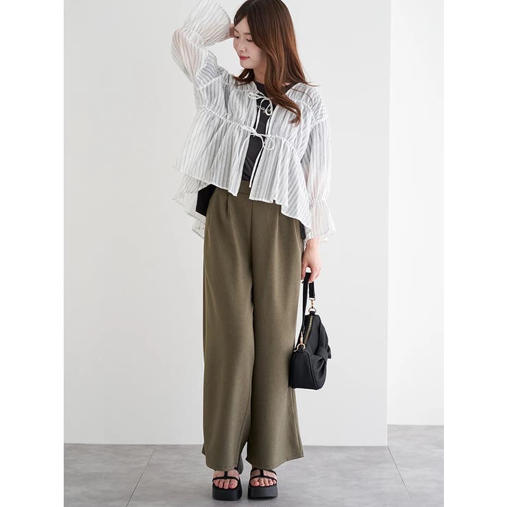 フロントダブルリボンブラウス（無地・ストライプ柄） | LUDIC PARK | 詳細画像21 