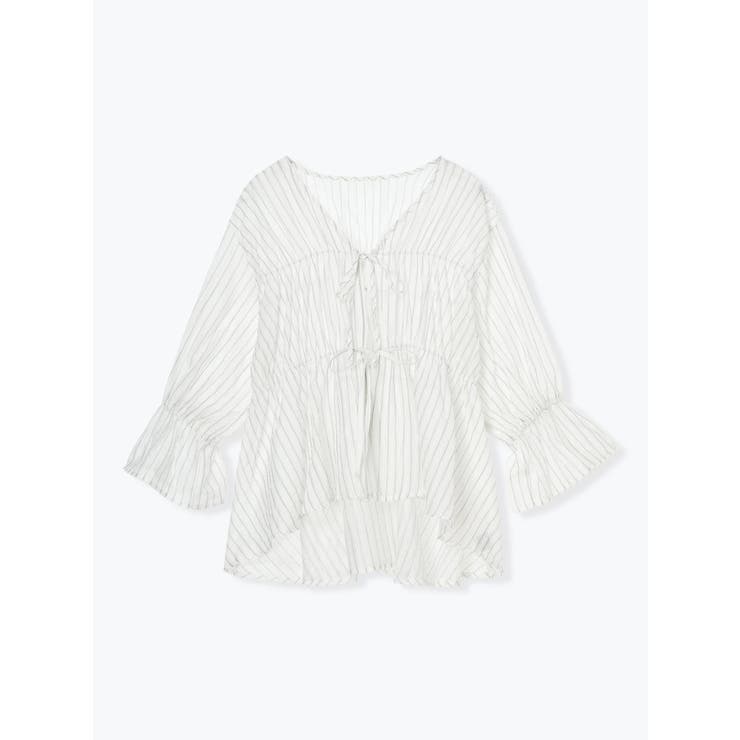 フロントダブルリボンブラウス（無地・ストライプ柄） | LUDIC PARK | 詳細画像30 