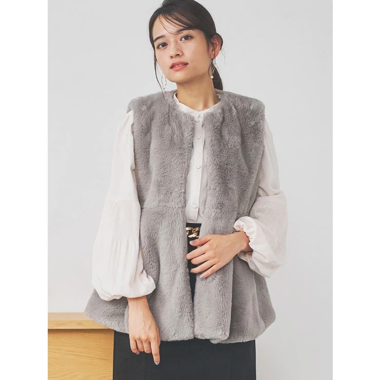 グレー | ファーペプラムジレ | LUDIC PARK