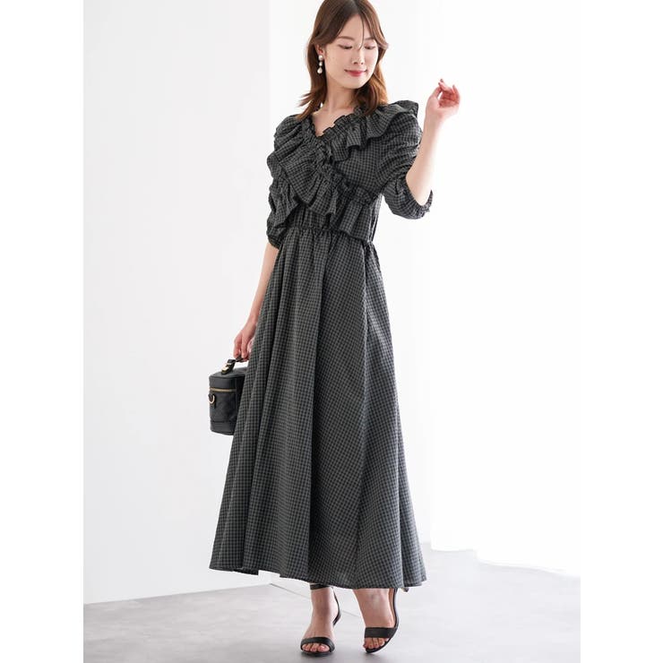 極美品 バーバリー ノバチェック フリル Aライン ワンピース M ブラック sdp0129_1_8_5_2048x.jpg?v=