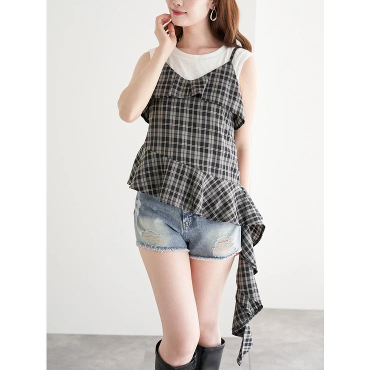 Liilu Paloma Top チェックキャミソール　4y Liilu Paloma Top チェックキャミソール 4y Liilu Paloma Top