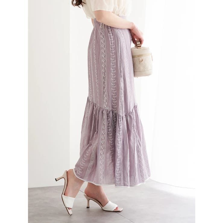 刺繍風プリントマーメイドスカート | LUDIC PARK | 詳細画像3 