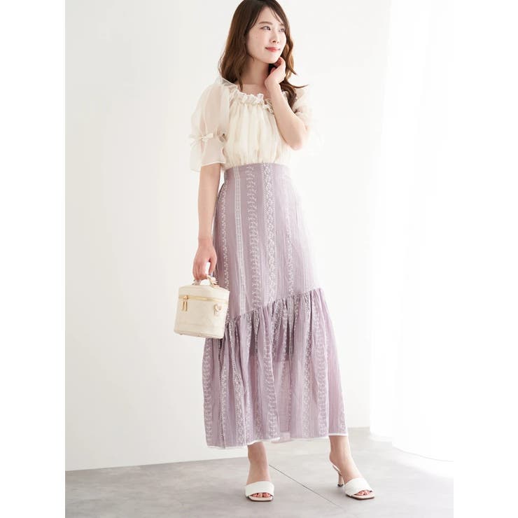 刺繍風プリントマーメイドスカート | LUDIC PARK | 詳細画像6 