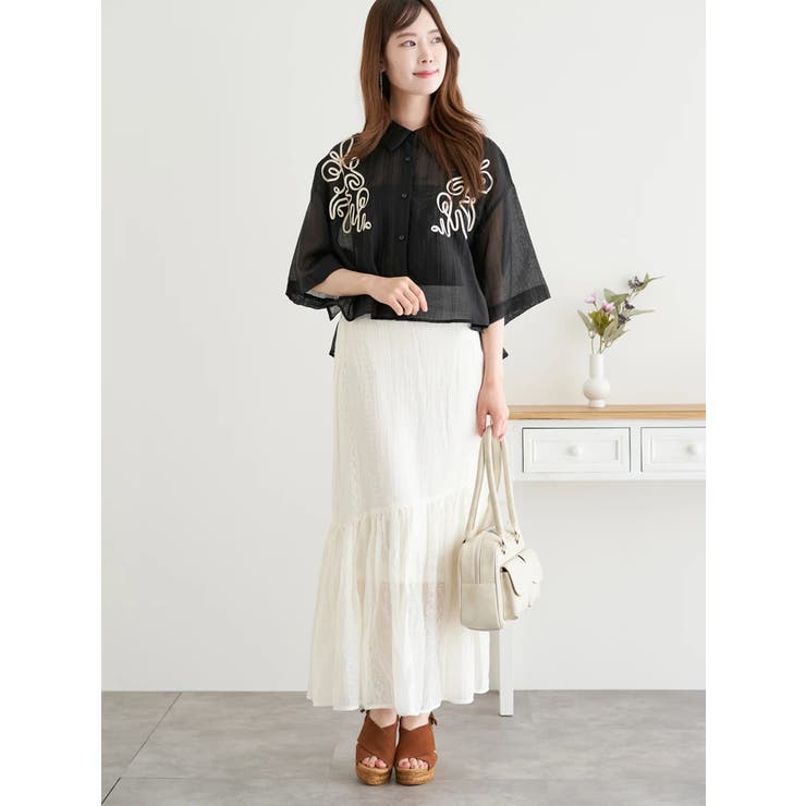 刺繍風プリントマーメイドスカート | LUDIC PARK | 詳細画像19 