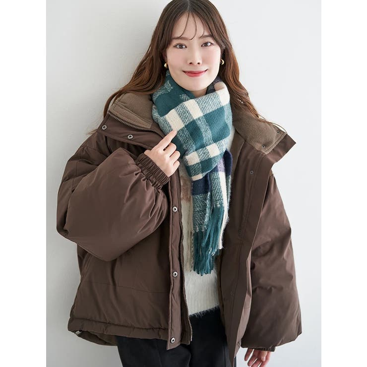 緑 | 格子柄フリンジストール | LUDIC PARK