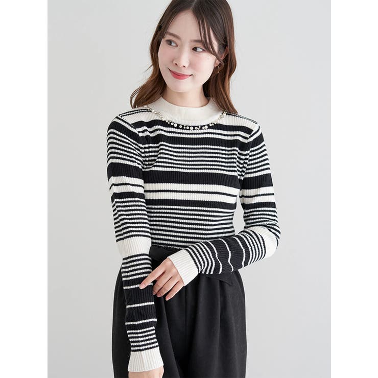 ビジューマルチボーダートップス | LUDIC PARK | 詳細画像2 