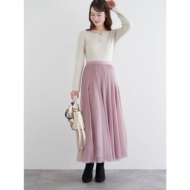 ヘンリーネックリブニットトップス（無地・ボーダー柄） | LUDIC PARK | 詳細画像5 