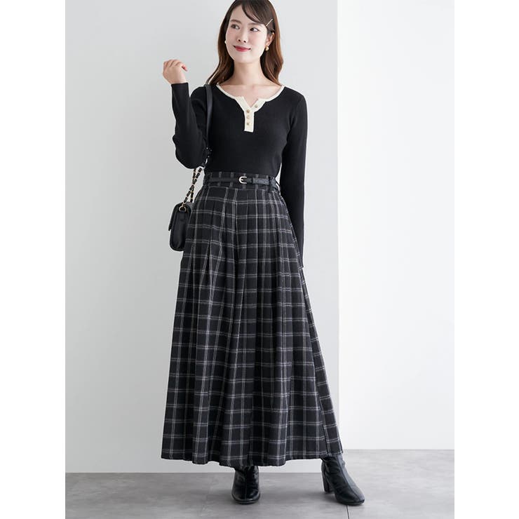 ヘンリーネックリブニットトップス（無地・ボーダー柄） | LUDIC PARK | 詳細画像20 