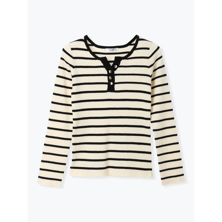 ヘンリーネックリブニットトップス（無地・ボーダー柄） | LUDIC PARK | 詳細画像30 